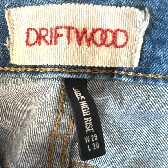 Driftwood Jackie High Rise Light Wash Star Print Straight Leg Jeans Women’s 29 - Picture 12 of 12